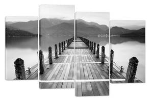 Модульна картина на полотні з чотирьох частин KIL Art Річка Міст в далечінь 89x56 см (M4_M_358)