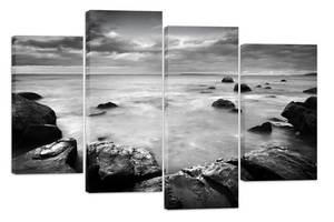 Модульная картина на холсте из четырех частей KIL Art Море Скалистый берег 89x56 см (M4_M_364)