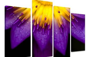 Модульна картина на полотні із чотирьох частин KIL Art Природа Яскрава квітка 89x56 см (M4_M_387)