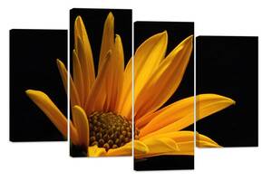 Модульна картина на полотні із чотирьох частин KIL Art Природа Елегантна квітка 89x56 см (M4_M_392)