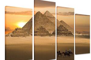 Модульна картина на полотні із чотирьох частин KIL Art Архітектура Піраміди Єгипту 89x56 см (M4_M_518)