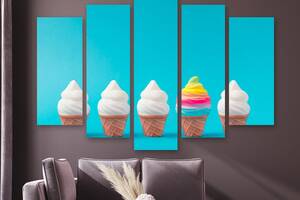Модульная картина на холсте из пяти частей KIL Art Арт мороженое 112x68 см (M5_M_199)