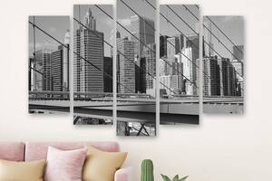 Модульная картина на холсте из пяти частей KIL Art Красивый вид на Нью-Йорк 187x119 см (M51_XL_269)