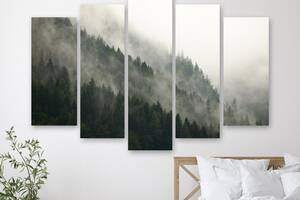 Модульна картина на полотні із п'яти частин KIL Art Лісовий туман 187x119 см (M51_XL_411)