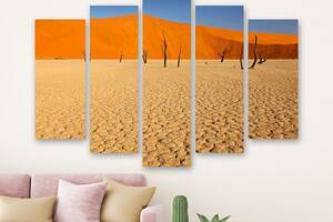 Модульная картина на холсте из пяти частей KIL Art Мёртвая пустыня 137x85 см (M51_L_463)
