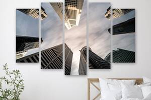 Модульная картина на холсте из пяти частей KIL Art Небо над небоскребами Нью-Йорка 187x119 см (M51_XL_259)