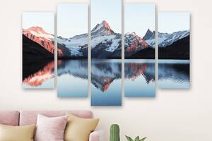 Модульная картина на холсте из пяти частей KIL Art Швейцарские Анды 137x85 см (M51_L_478)