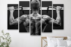 Модульна картина на полотні з п'яти частин KIL Art Спортивний м'язистий хлопець 112x68 см (M5_M_29)