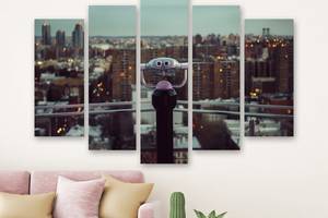 Модульна картина на полотні із п'яти частин KIL Art Погляд на Нью-Йорк 187x119 см (M51_XL_268)