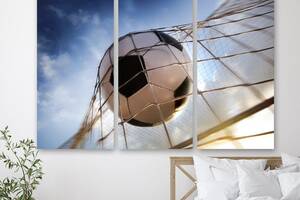 Модульная картина на холсте из трех частей Футбольный мяч 78x48 см (M3_M_200)