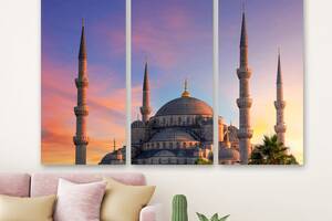 Модульная картина на холсте из трех частей KIL Art Голубая мечеть в Стамбуле 78x48 см (M3_M_547)