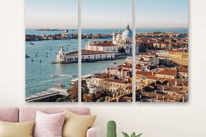 Модульная картина на холсте из трех частей KIL Art Панорамный вид Венеции 78x48 см (M3_M_433)