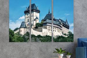 Модульная картина на холсте из трех частей KIL Art Замок Карлштейн в Чехии 78x48 см (M3_M_457)