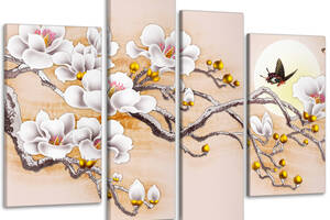 Модульная картина Poster-land Цветы Сакура под Луной (75x118 см) Art-608_4