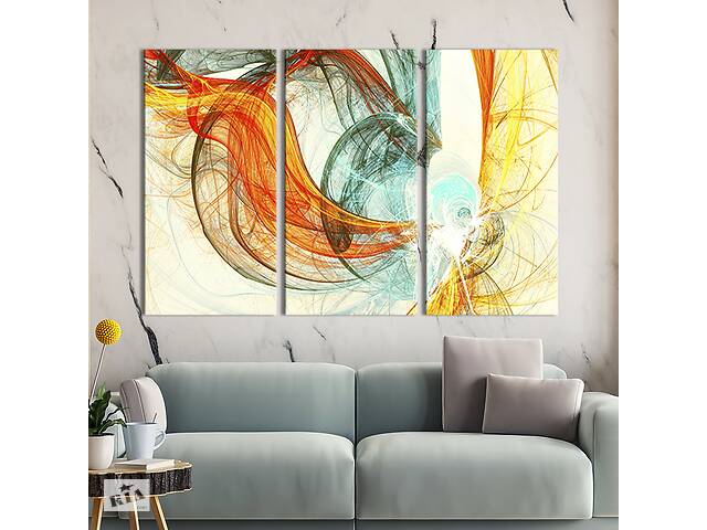 Модульная картина триптих на холсте KIL Art Абстрактная многоцветная композиция 156x100 см (50-31)