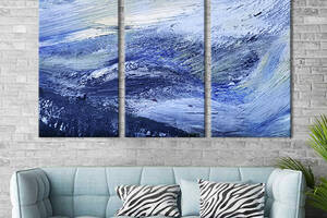 Модульная картина триптих на холсте KIL Art Абстракция морская пучина 78x48 см (10-31)