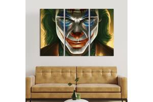 Модульная картина триптих на холсте KIL Art Arthur Fleck, Joker 128x81 см (720-31)