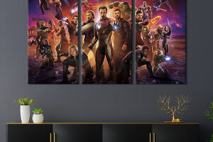 Модульная картина триптих на холсте KIL Art Avengers 128x81 см (683-31)