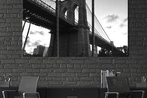 Модульная картина триптих на холсте KIL Art Бруклинский мост в городе Нью-Йорк 156x100 см (379-31)