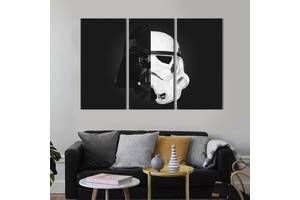 Модульная картина триптих на холсте KIL Art Darth Vader and Stormtrooper 128x81 см (748-31)