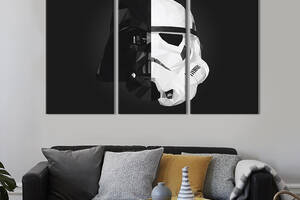 Модульная картина триптих на холсте KIL Art Darth Vader and Stormtrooper 78x48 см (748-31)