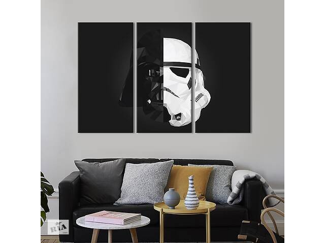 Модульная картина триптих на холсте KIL Art Darth Vader and Stormtrooper 78x48 см (748-31)