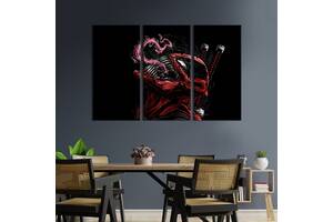 Модульная картина триптих на холсте KIL Art Deadpool/Carnage 128x81 см (701-31)