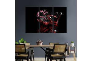 Модульная картина триптих на холсте KIL Art Deadpool/Carnage 156x100 см (701-31)