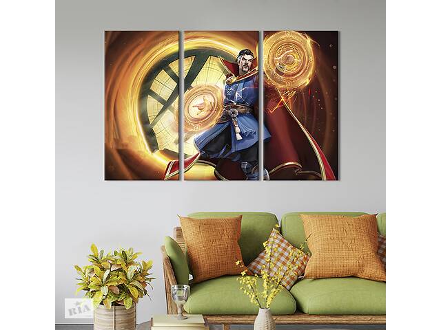 Модульная картина триптих на холсте KIL Art Doctor Strange 128x81 см (705-31)