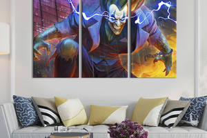 Модульная картина триптих на холсте KIL Art Джокер-демон 156x100 см (717-31)