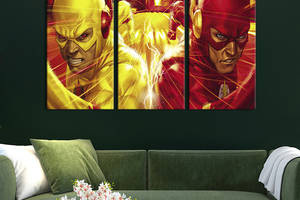 Модульная картина триптих на холсте KIL Art Flash and Reverse-Flash 78x48 см (710-31)