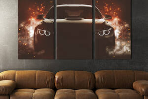 Модульная картина триптих на холсте KIL Art Красивый автомобиль 156x100 см (105-31)