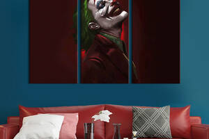 Модульная картина триптих на холсте KIL Art Культовый злодей DC Джокер 78x48 см (721-31)