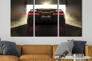 Модульная картина триптих на холсте KIL Art Lamborghini Sian FKP 37 128x81 см (87-31)