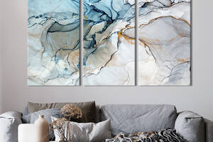 Модульная картина триптих на холсте KIL Art Мрамор с трещинами 156x100 см (37-31)