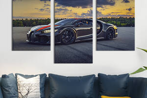 Модульная картина триптих на холсте KIL Art Роскошный Bugatti Chiron Super Sport 128x81 см (85-31)