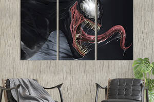 Модульная картина триптих на холсте KIL Art Ужасный симбиот Веном 78x48 см (759-31)