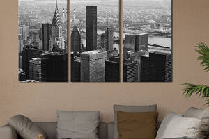 Модульная картина триптих на холсте KIL Art Здание-кинозвезда Эмпайр-стейт-билдинг 128x81 см (363-31)