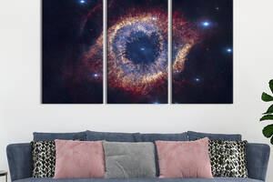 Модульная картина триптих на холсте KIL Art Звёздная галактика Глаз Бога 78x48 см (509-31)
