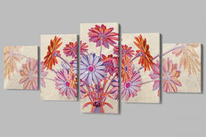 Модульная картина Цветочки Malevich Store 162x80 см (MK53639)