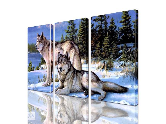 Модульная картина Волки ADJ0135 размер 95 х 120 см