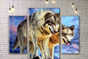Модульная картина Волки ADJ0156 размер 55 х 70 см