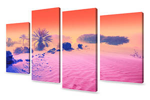 Модульная картина из 4 частей для интерьера KIL Art Розовая пустыня 149x106 см (M4_XL_576)