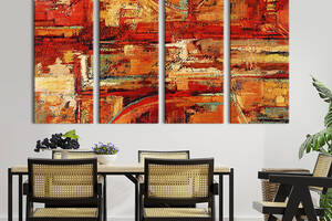 Модульная картина из 4 частей на холсте KIL Art Абстрактная палитра цветов 209x133 см (3-41)