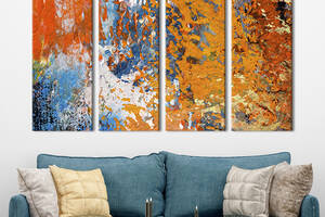 Модульная картина из 4 частей на холсте KIL Art Абстракция гамма цветов 209x133 см (4-41)