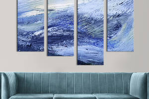 Модульная картина из 4 частей на холсте KIL Art Абстракция морская гладь 129x90 см (10-42)