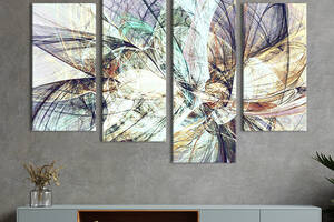 Модульная картина из 4 частей на холсте KIL Art Абстракция путаница линий 129x90 см (29-42)