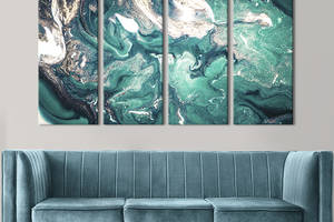 Модульная картина из 4 частей на холсте KIL Art Абстракция холодный лёд 89x53 см (32-41)