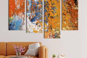 Модульная картина из 4 частей на холсте KIL Art Абстракция краски на стекле 149x106 см (4-42)