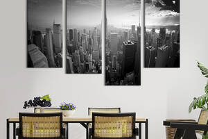 Модульная картина из 4 частей на холсте KIL Art Атмосфера Нью-Йорка 129x90 см (313-42)